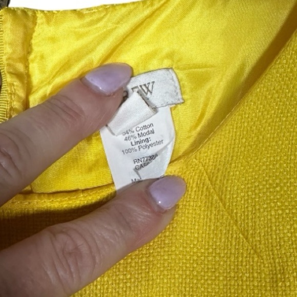 J Crew Cotton Tank Dress with Pockets Yellow Size 10 - Picture 4 of 7
